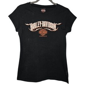 Harley Davidson Graphic T Shirt - Women's Large - Jamaica